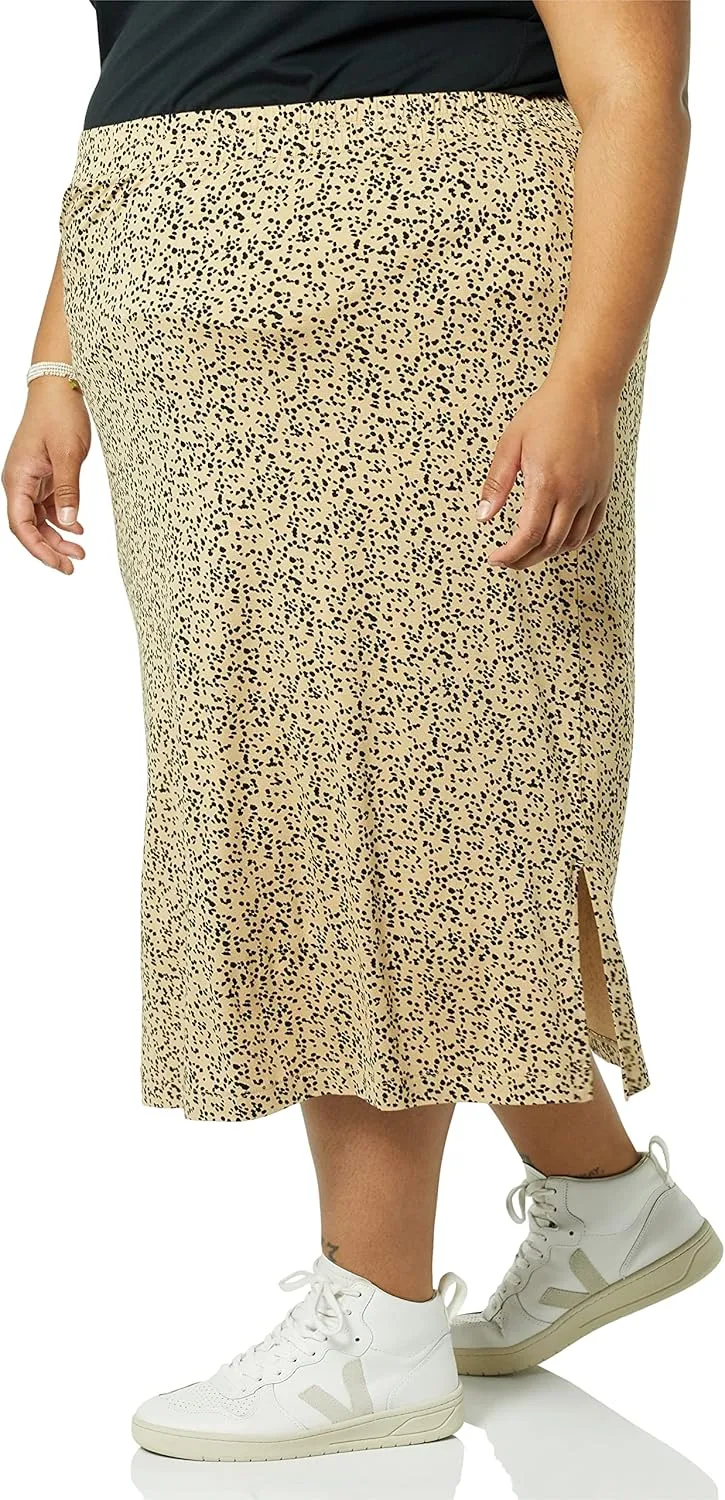 Amazon Essentials Women's Pull-On Knit Midi Skirt (Available in Plus Size)