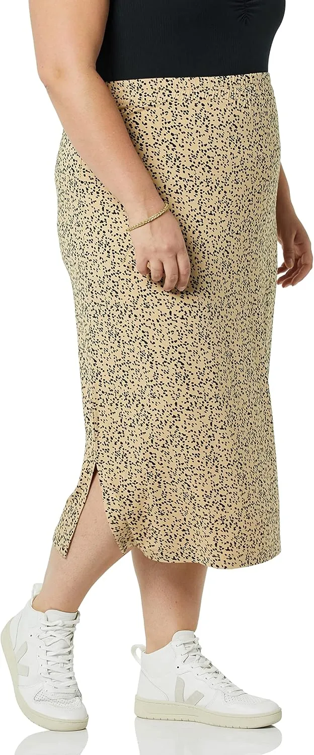 Amazon Essentials Women's Pull-On Knit Midi Skirt (Available in Plus Size)