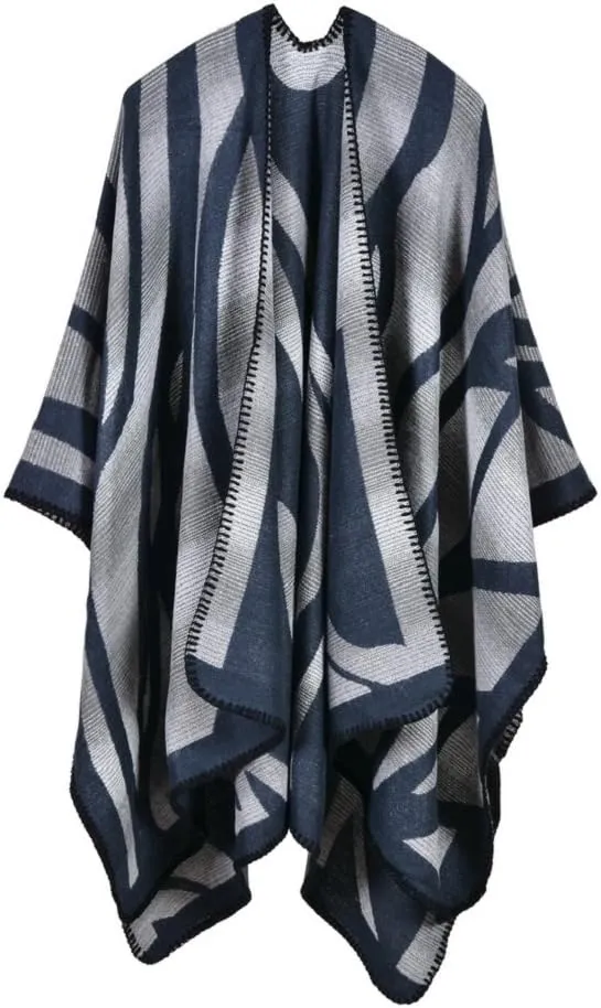 Bakerdani Women's Winter Wrap Blanket Poncho Cape Shawl Cardigans