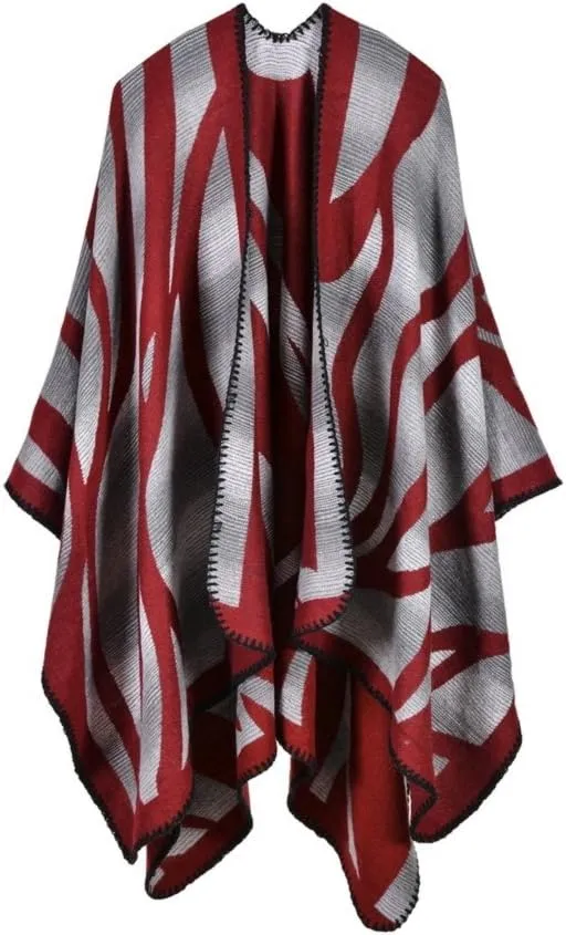 Bakerdani Women's Winter Wrap Blanket Poncho Cape Shawl Cardigans