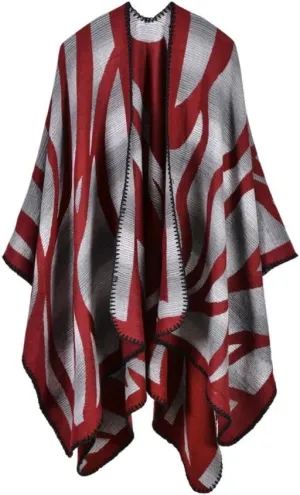 Bakerdani Women's Winter Wrap Blanket Poncho Cape Shawl Cardigans