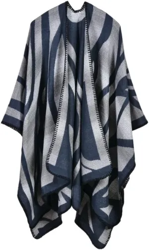 Bakerdani Women's Winter Wrap Blanket Poncho Cape Shawl Cardigans