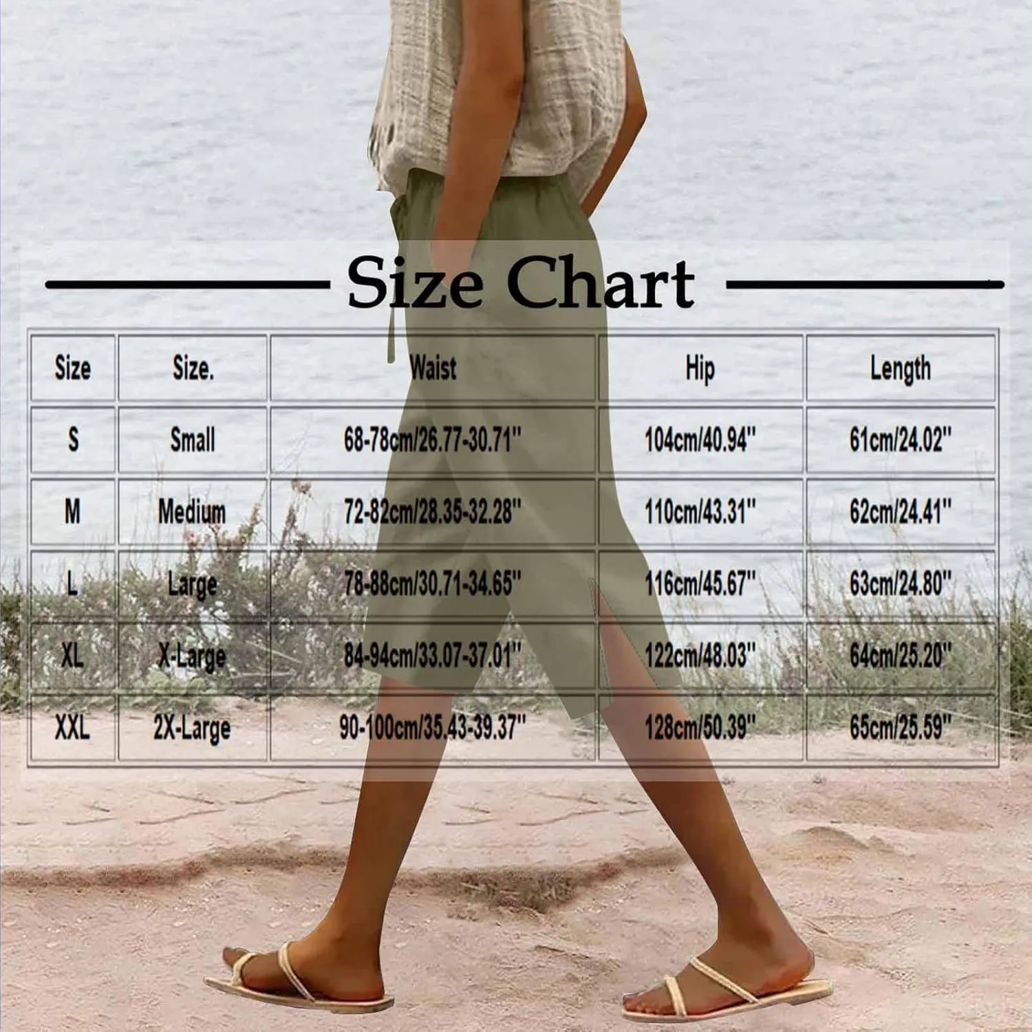 Capri Pants for Women Casual Summer Linen Cropped Pant Drawstring High Waisted Wide Leg Trouser Beach Vacation Capris