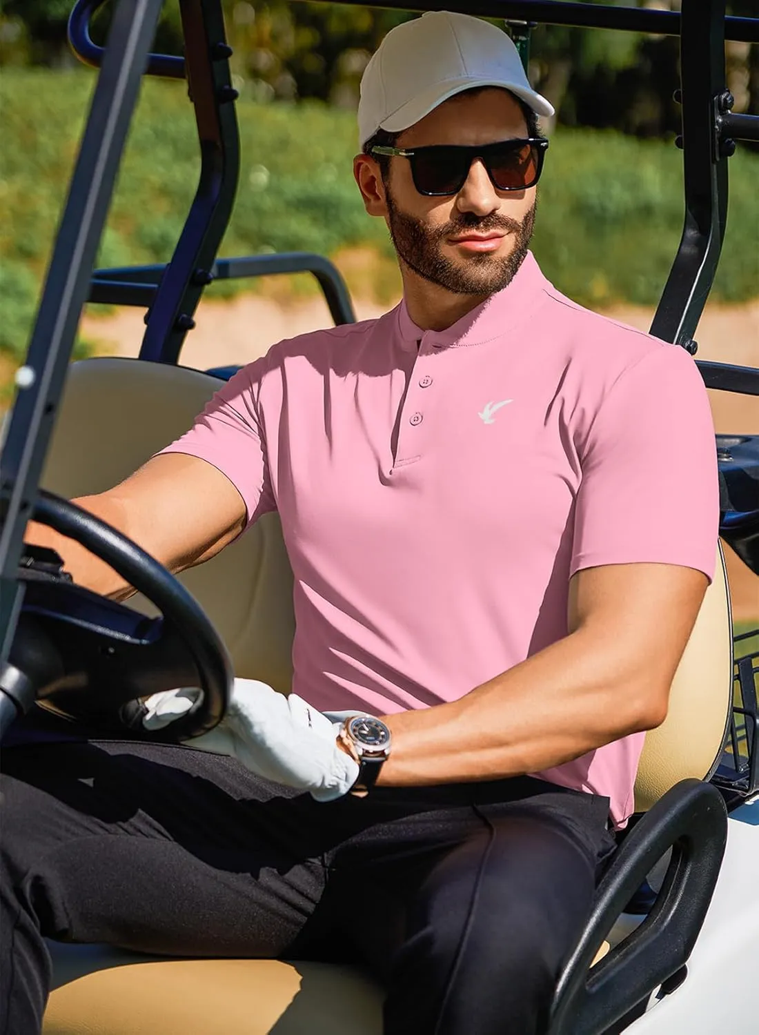 JMIERR Men's Polo Henley Shirt Moisture Wicking Quick Dry Summer Casual Short Sleeve Golf Polo T Shirts
