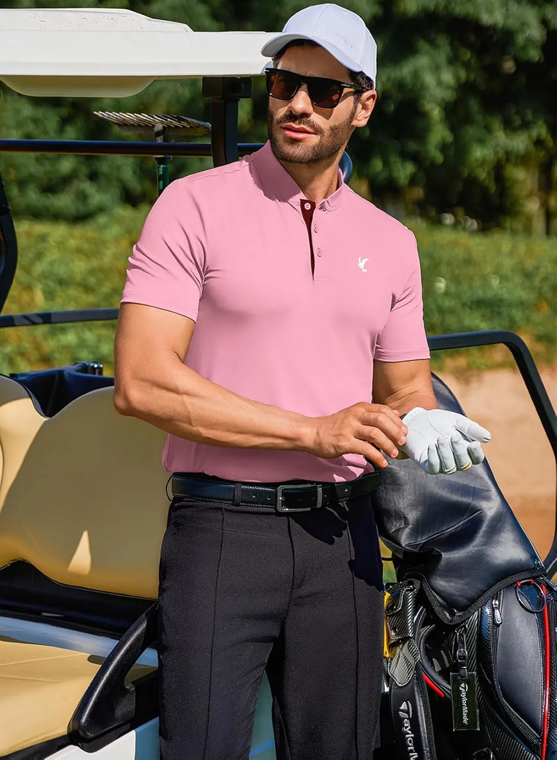 JMIERR Men's Polo Henley Shirt Moisture Wicking Quick Dry Summer Casual Short Sleeve Golf Polo T Shirts