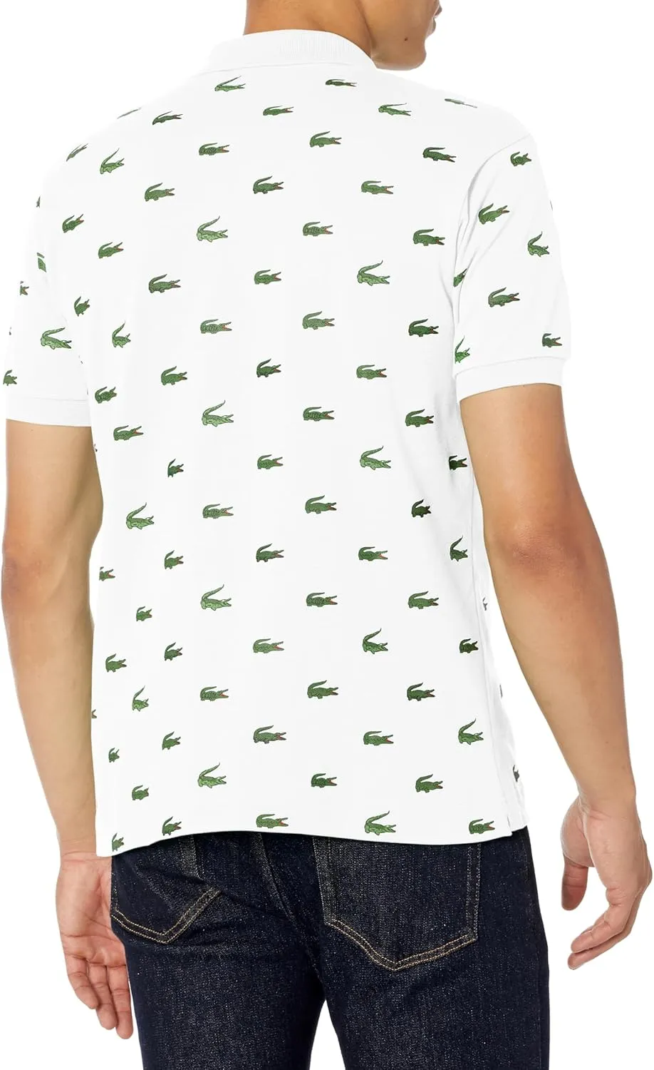 Lacoste Mens Short Sleeve Allover Croc Polo Shirt