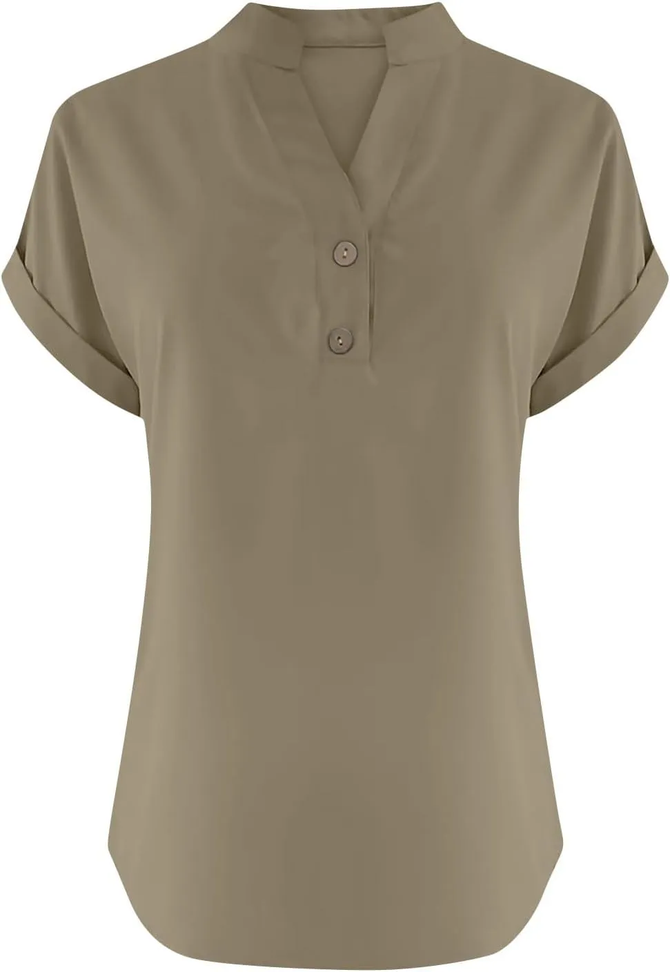 Linen Button Down Shirt Women Loose V-Neck T-Shirts Casual Short Sleeve Beach Blouse Summer Bohemian Tops