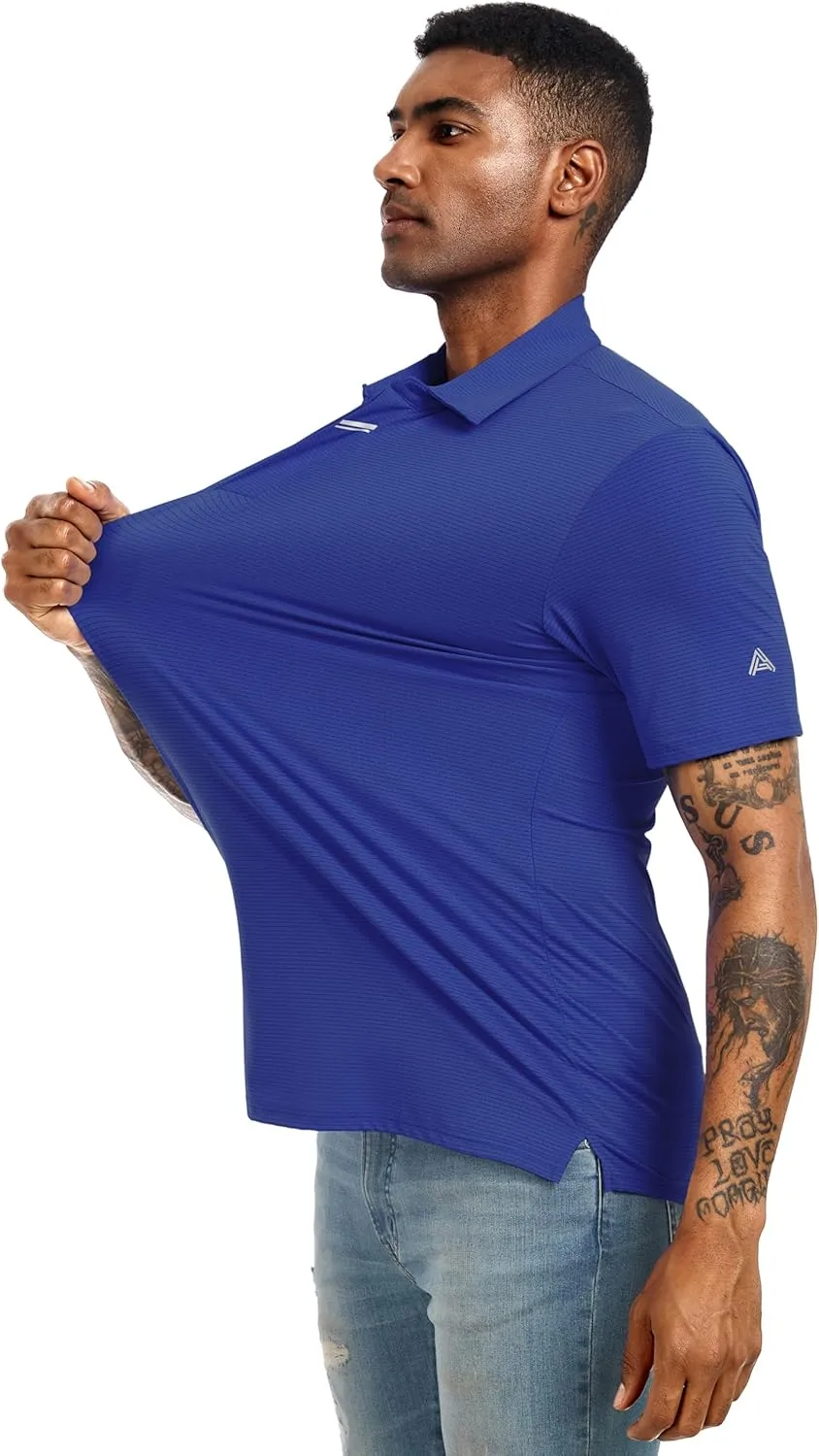 Lzzidou Polo Shirts for Men Short Sleeve Golf Polo Shirts Stretch Moisture Wicking Performance Athletic Tees