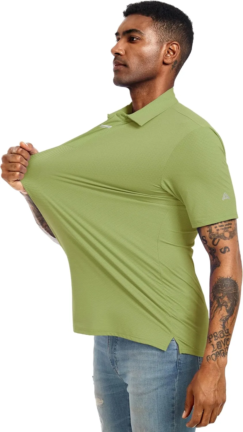 Lzzidou Polo Shirts for Men Short Sleeve Golf Polo Shirts Stretch Moisture Wicking Performance Athletic Tees