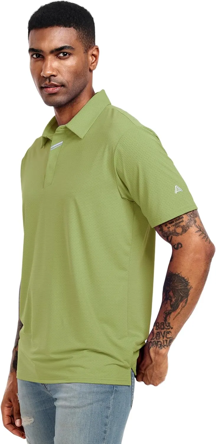 Lzzidou Polo Shirts for Men Short Sleeve Golf Polo Shirts Stretch Moisture Wicking Performance Athletic Tees