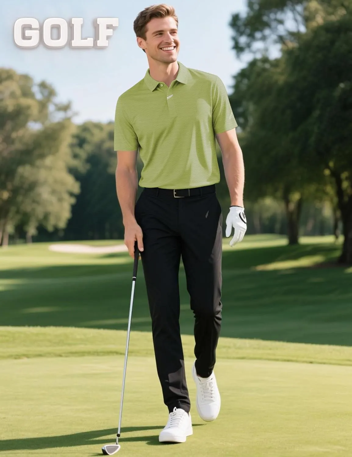 Lzzidou Polo Shirts for Men Short Sleeve Golf Polo Shirts Stretch Moisture Wicking Performance Athletic Tees