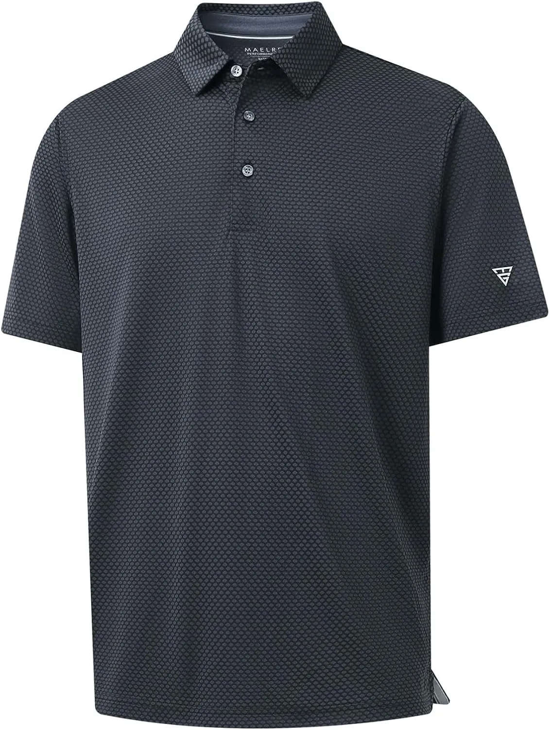 M MAELREG Golf Shirts for Men Moisture Wicking Jacquard Breathable Performance Dry Fit Collared Mens Polo Shirts Short Sleeve