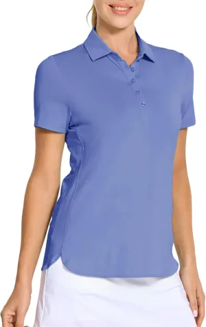 M MAELREG Womens Golf Shirt Short Sleeve 5 Buttons Quick Dry Casual Solid Moisture Wicking Tennis Polo Shirts for Women