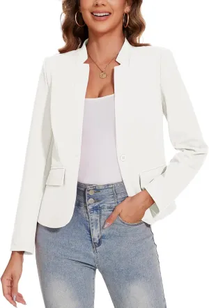 MINTLIMIT Blazer for Women Long Sleeve Button Front Blazer Notch Collar Casual Work Office Suit Jackets with Pockets