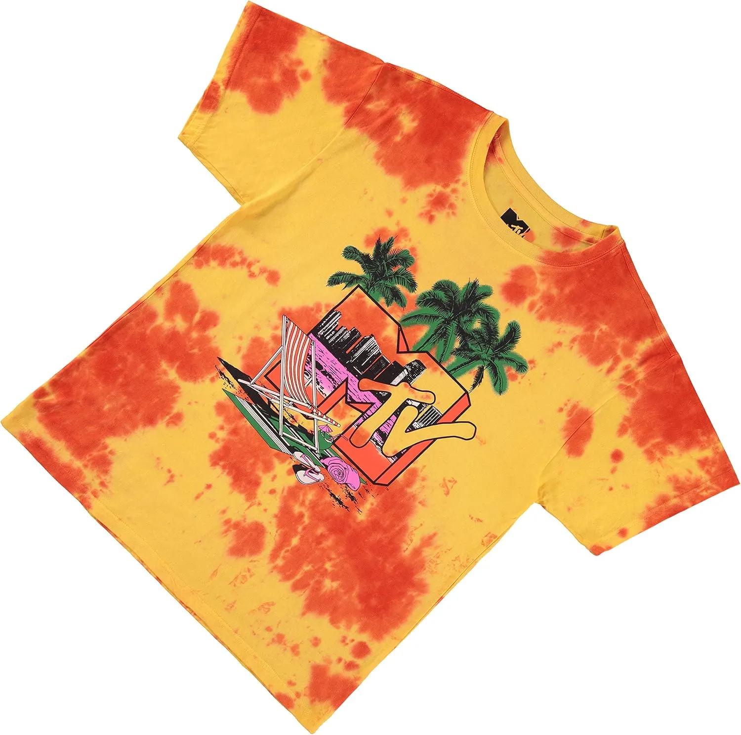 MTV Mens Tie Dye Shirt - #TBT Mens 1980's 1990's Music Television Clothing - Classic I Want My T-Shirt