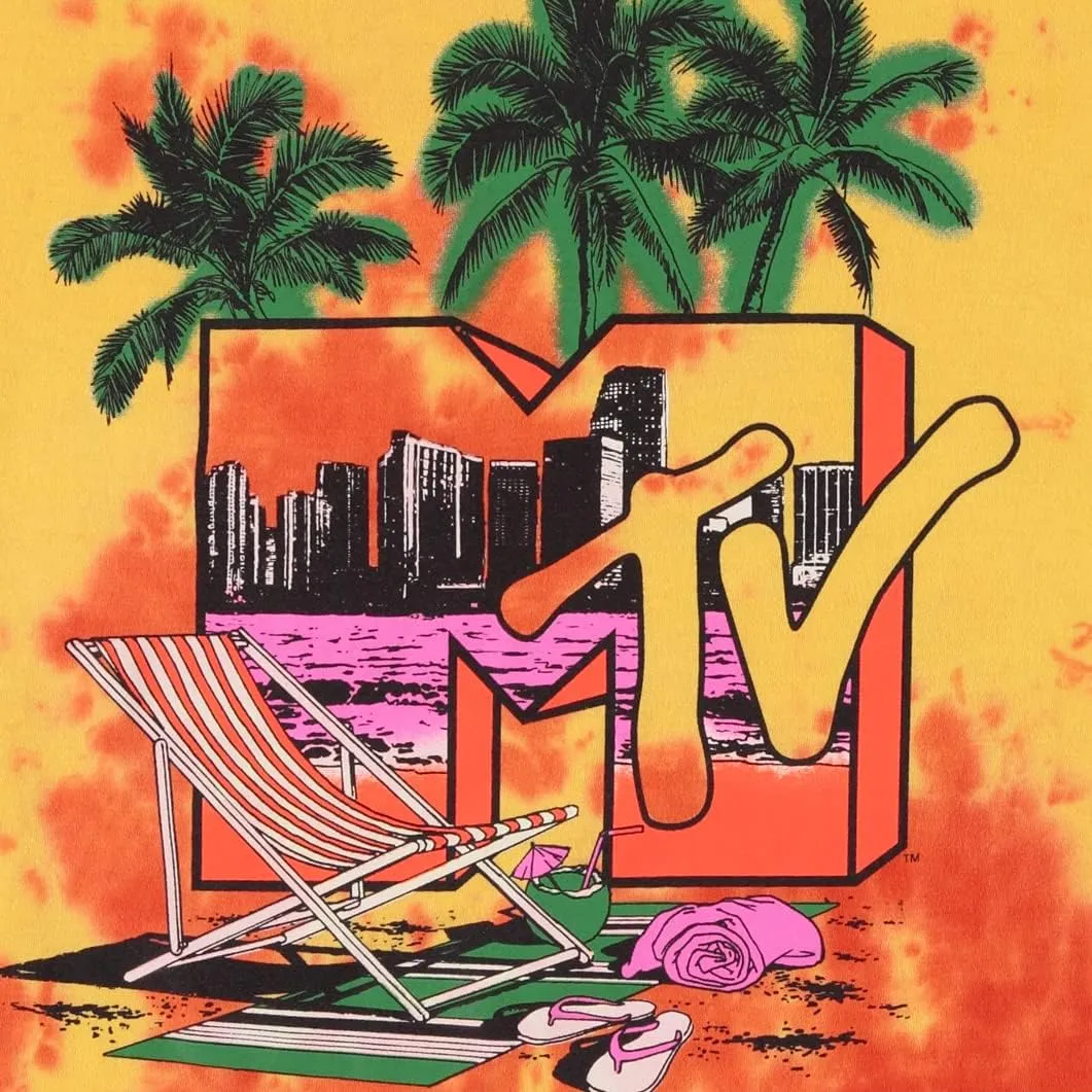 MTV Mens Tie Dye Shirt - #TBT Mens 1980's 1990's Music Television Clothing - Classic I Want My T-Shirt