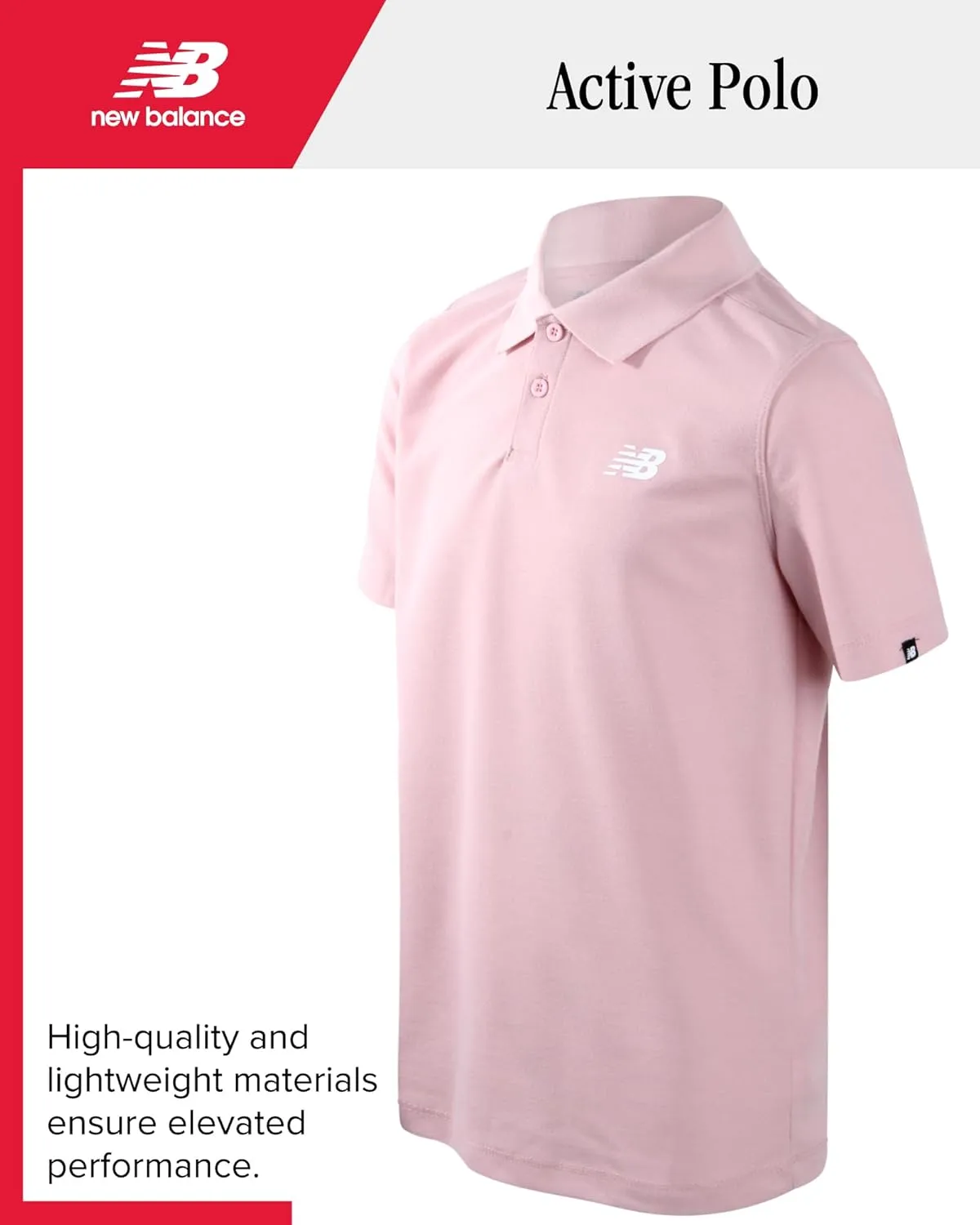 New Balance Boys' Polo T-Shirt - Short Sleeve Dry Fit Shirt for Boys' - Performance Collared Golf Shirt (8-20)