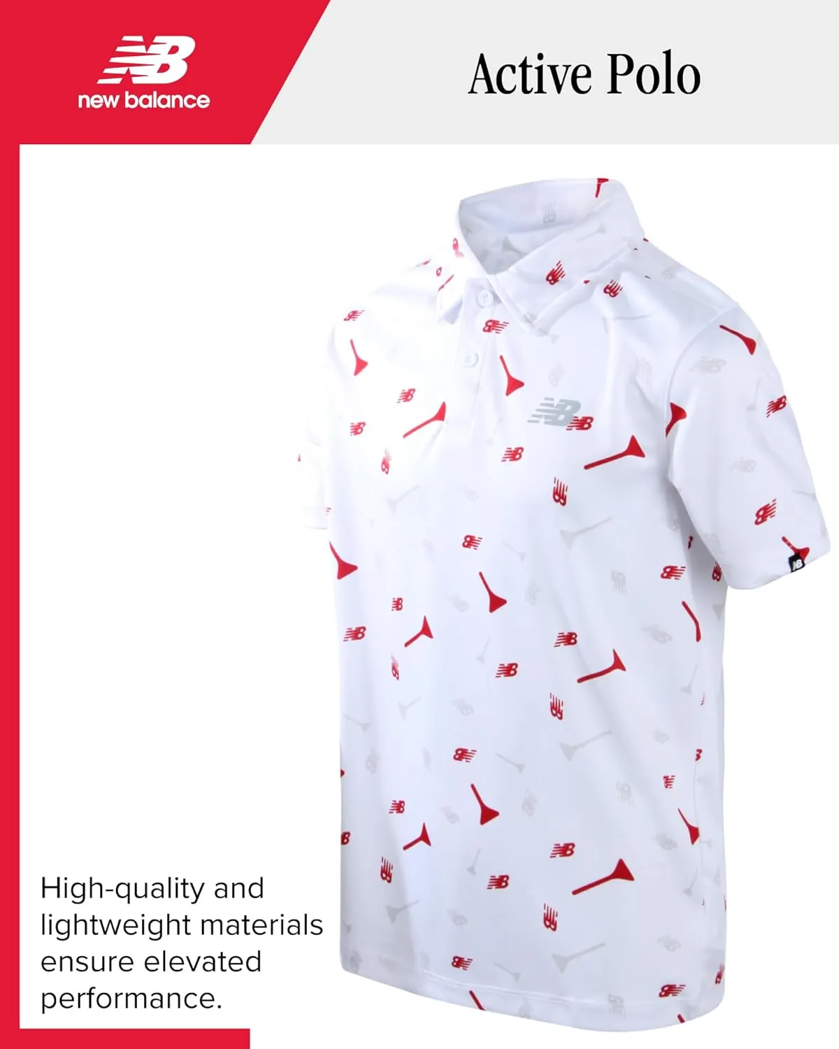 New Balance Boys' Polo T-Shirt - Short Sleeve Dry Fit Shirt for Boys' - Performance Collared Golf Shirt (8-20)
