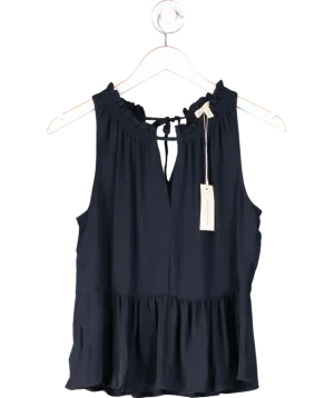 Rebecca Taylor Blue 100% Silk Peplum Top UK S