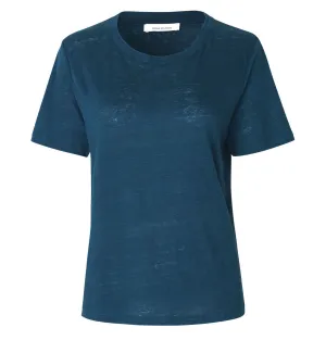 Samsoe & Samsoe Agnes Linen T-Shirt – Gibraltar Sea