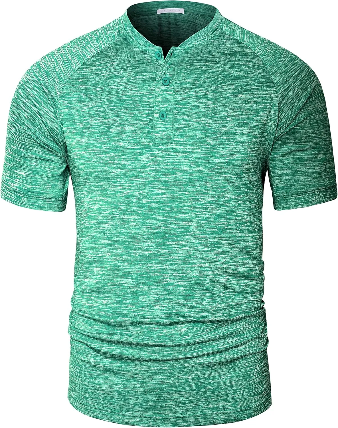 TAPULCO Mens Collarless Golf Shirts Short Sleeve Dry Fit Stretch Casual Breathable Lightweight Tshirts