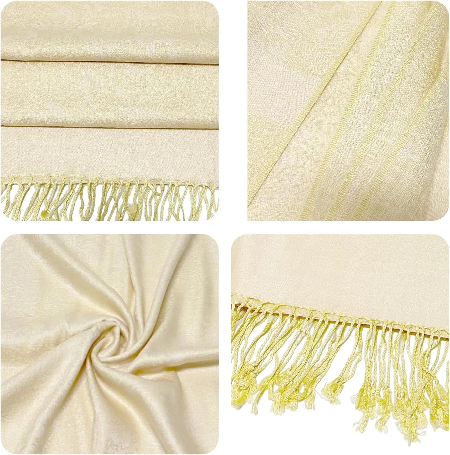 Two Tone Silky Paisley Pashmina Shawl Wraps for Women Jacquard Pashminas Wrap Rave Scarf Soft