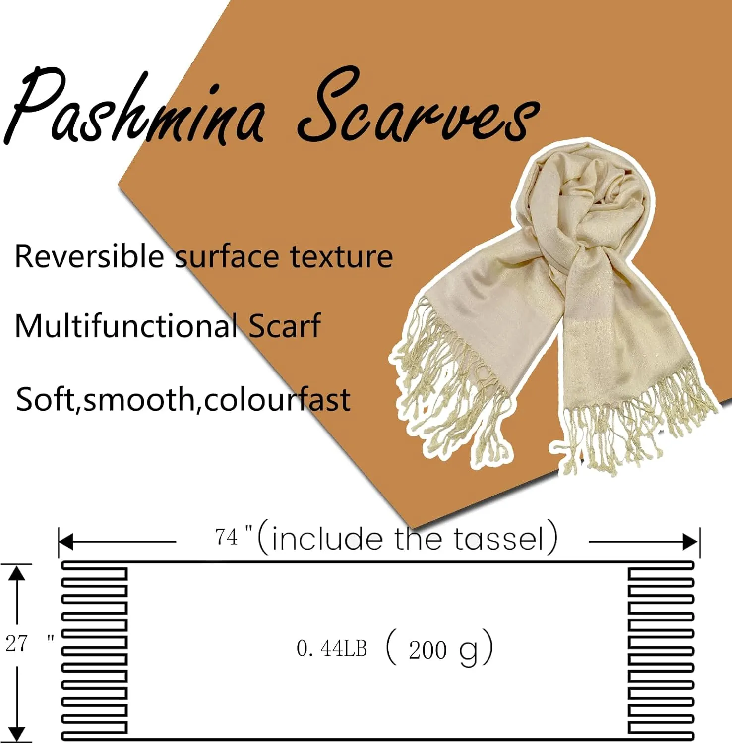 Two Tone Silky Paisley Pashmina Shawl Wraps for Women Jacquard Pashminas Wrap Rave Scarf Soft