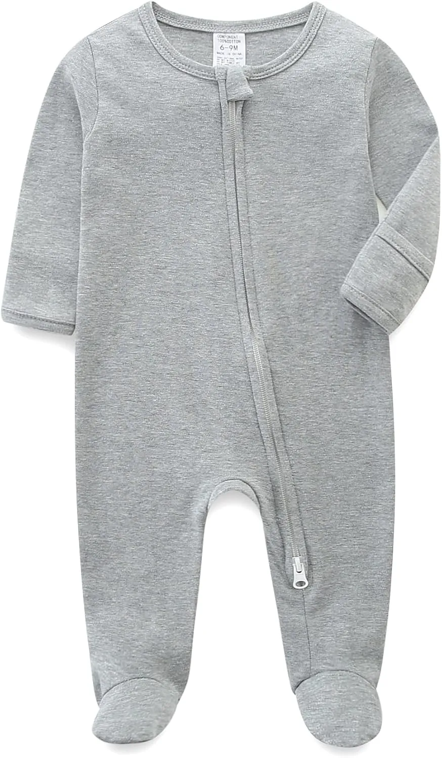 Unisex Baby Boy and Girl Zipper Onesie Solid Toddler Footie One-Piece Infant Romper Jumpsuit