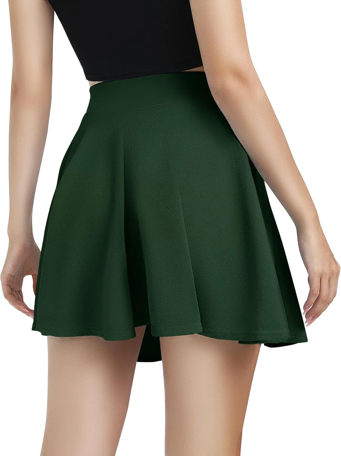 Urban CoCo Women's Basic Versatile Stretchy Flared Casual Mini Skater Skirt