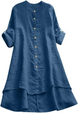 Womens Cotton Linen Hoodies Plus Size Button Down Roll-up Long Sleeve Drawstring Beach Yoga Summer Solid T Shirt Tops